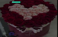 فروش آنلاین باکس گل طبیعی و مصنوعی رز با رنگ قرمز و گلبهی