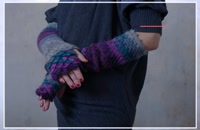 بافت دستکش بچگانه به الگو ساده